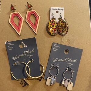 Universal Thread Gold and Silver and Fashion /Charm Hoop Earrings